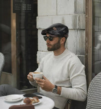 Leather Flat Cap Adjustable Beret