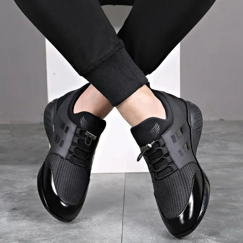 Leather Lace-Up Low Top Sneakers - close-up