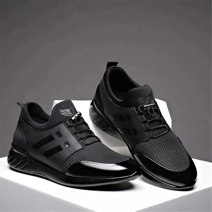 Leather Lace-Up Low Top Sneakers - front