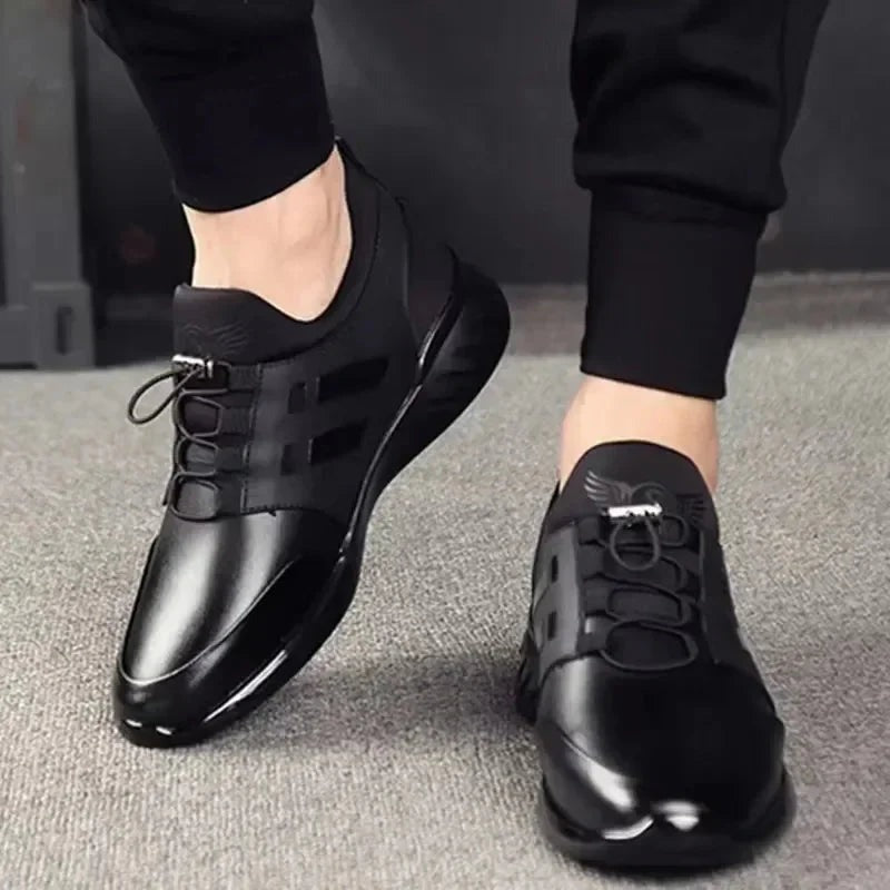 Leather Lace-Up Low Top Sneakers - lifestyle