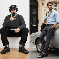 Leather Lace-Up Low Top Sneakers - look