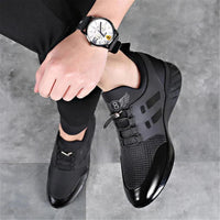 Leather Lace-Up Low Top Sneakers - side