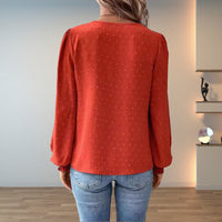 Lightweight & Stylish Blouse | Embroidered V-Neck - front