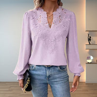 Lightweight & Stylish Blouse | Embroidered V-Neck - lifestyle