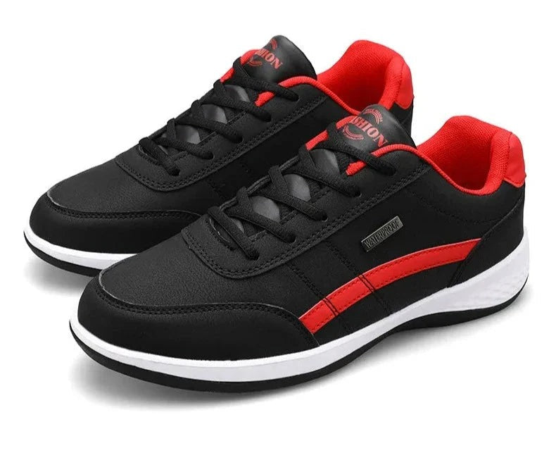 Low Top Lace Up Leather Sneakers - back