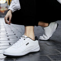 Low Top Lace Up Leather Sneakers - close-up