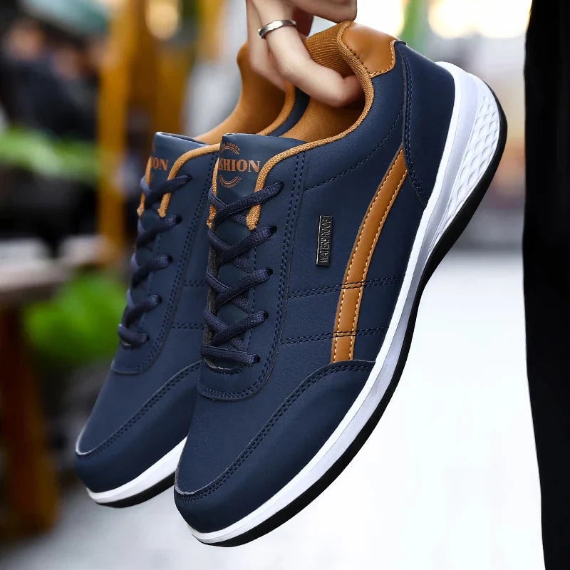 Low Top Lace Up Leather Sneakers - hero