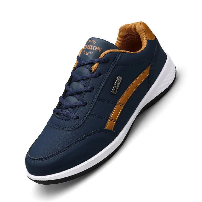Low Top Lace Up Leather Sneakers - lifestyle