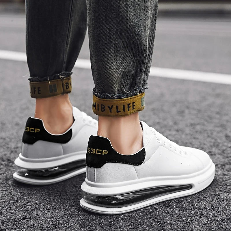 Low-Top Leather Lace-Up Sneakers - lifestyle