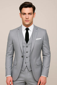Men's 3-Piece Suit | Single Breasted Slim Fit Formal Set Front