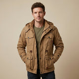 Men's Army Green Hooded Winter Jacket | Thermal Multi-Pocket Outdoor Fit
