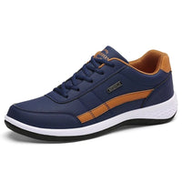 Men's Balance Leather Sneakers | Orthopedic Stripe Detail Fit Angle