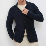 Men's Blazer Style Knitwear Cardigan | Slim Fit Button Front