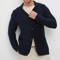 Men's Blazer Style Knitwear Cardigan | Slim Fit Button Front Detail