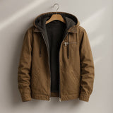 Men's Canvas Sherpa Lined Jacket | Hooded Workwear Warmth