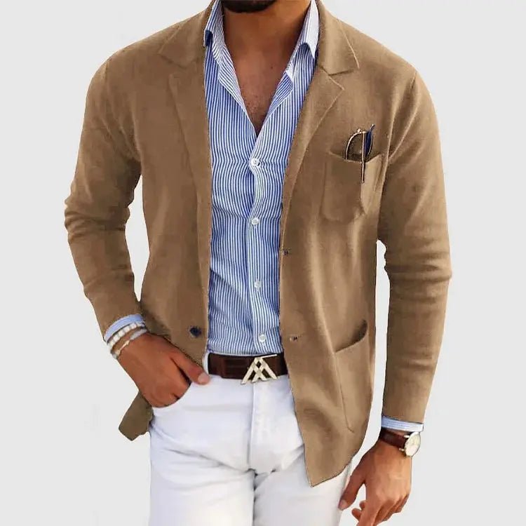 Men's Casual Knit Blazer | Smart Fit with Patch Pocket Hero