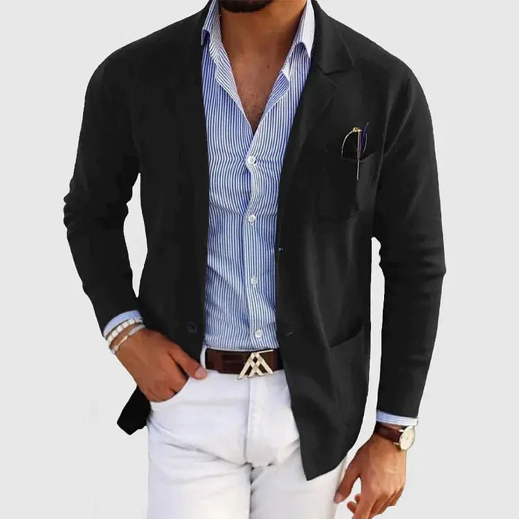 Men's Casual Knit Blazer | Smart Fit with Patch Pocket Side