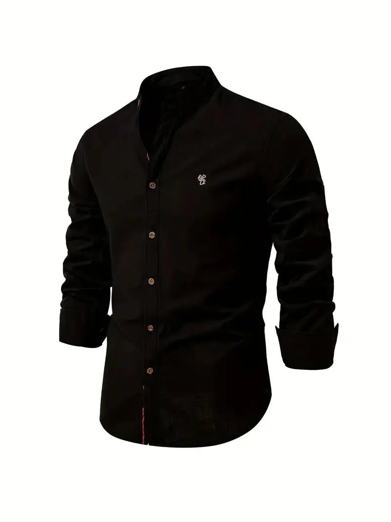 Men's Classic Button-Up Shirt | Oxford Fit with Mandarin Collar View 12