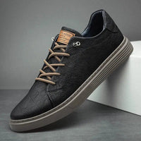 Men's Classic Comfort Faux Leather Sneakers | Oxford Fit with Layered Sole Detail