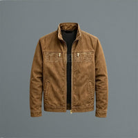 Men's Classic Cotton Jacket | Smart Casual with Dual Chest Zippers Back