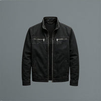 Men's Classic Cotton Jacket | Smart Casual with Dual Chest Zippers Detail