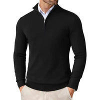 Men's Classic Half-Zip Jumper | Mock Neck Relaxed Fit Back