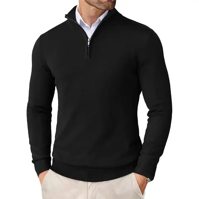 Men's Classic Half-Zip Jumper | Mock Neck Relaxed Fit Hero