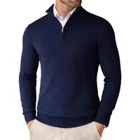Men's Classic Half-Zip Jumper | Mock Neck Relaxed Fit Side