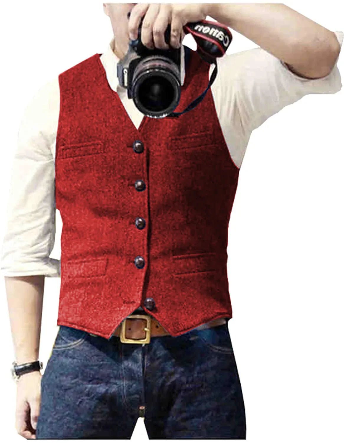 Men's Classic Herringbone Tweed Waistcoat | Smart Tailored Fit Alternate