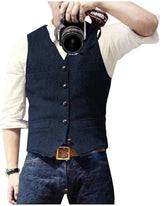 Men's Classic Herringbone Tweed Waistcoat | Smart Tailored Fit