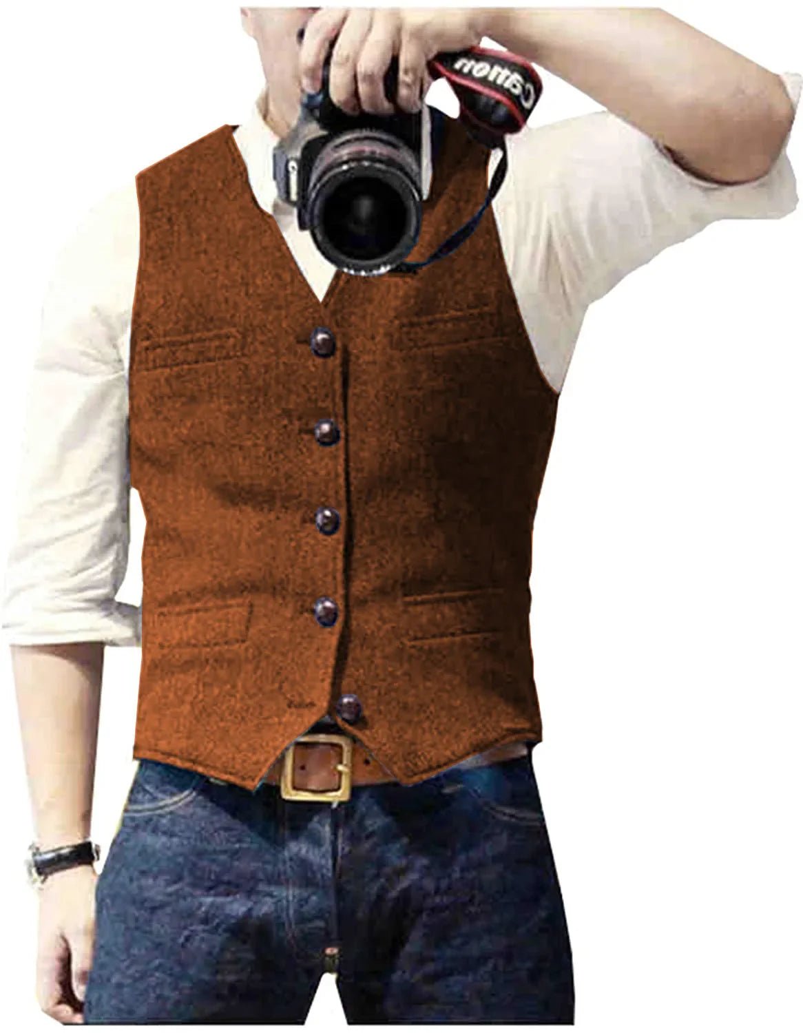 Men's Classic Herringbone Tweed Waistcoat | Smart Tailored Fit Lifestyle