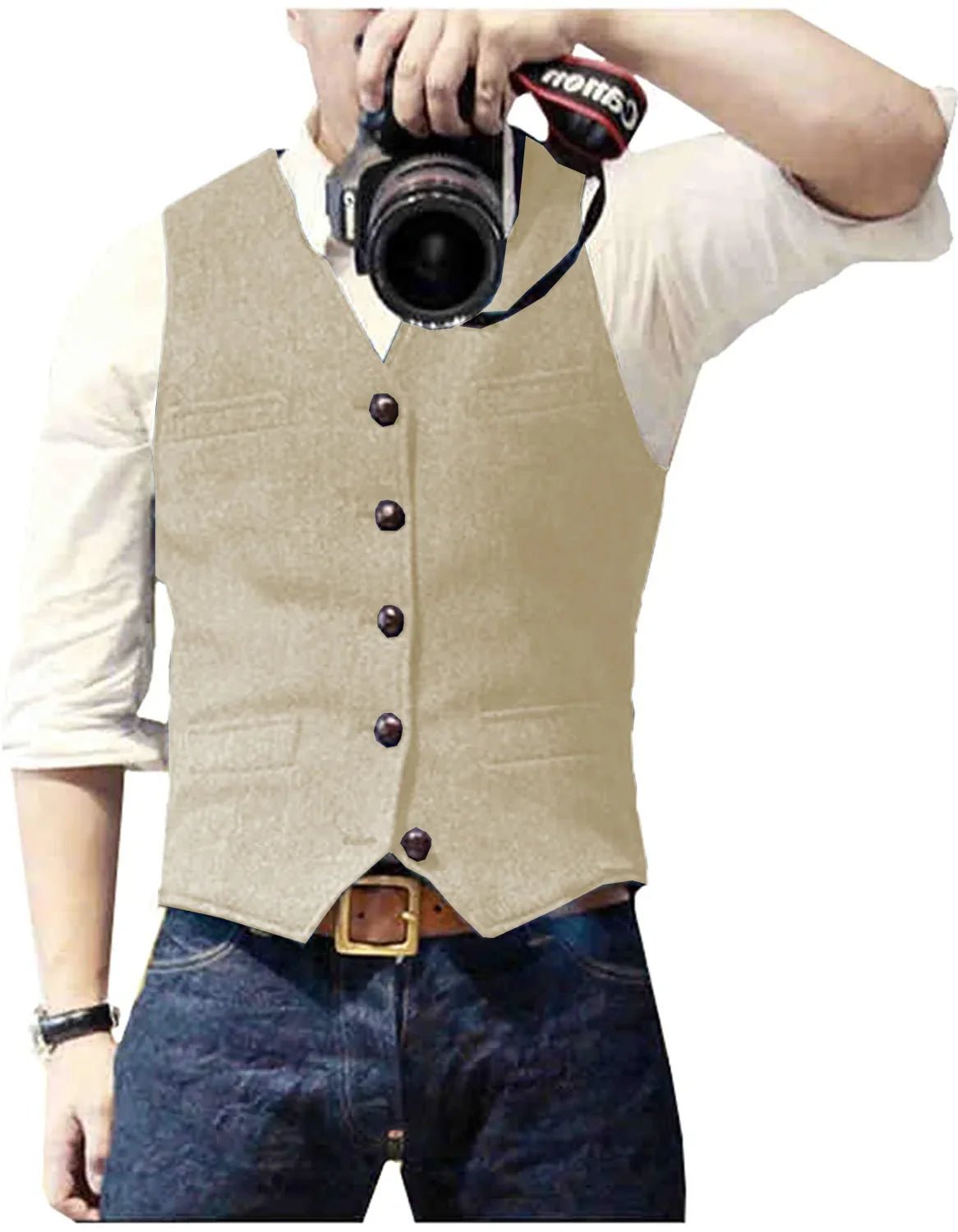 Men's Classic Herringbone Tweed Waistcoat | Smart Tailored Fit View 13