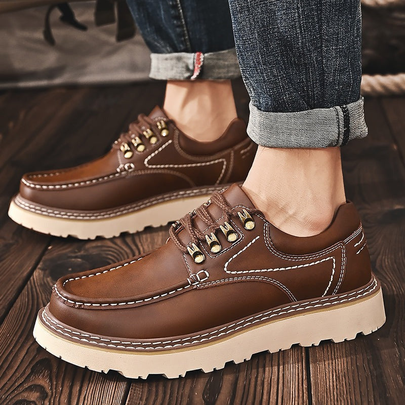 Men's Classic Leather Lace-Up Shoes - view