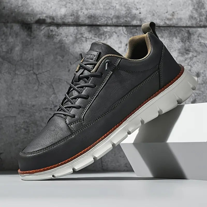 Men's Classic Leather Lace-Up Sneakers - back