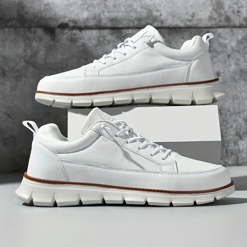 Men's Classic Leather Lace-Up Sneakers - close-up
