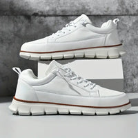 Men's Classic Leather Lace-Up Sneakers - close-up