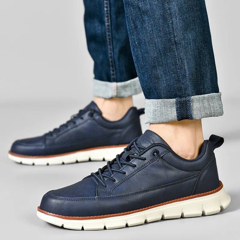 Men's Classic Leather Lace-Up Sneakers - front