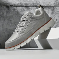 Men's Classic Leather Lace-Up Sneakers - lifestyle