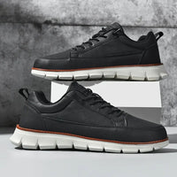 Men's Classic Leather Lace-Up Sneakers - look