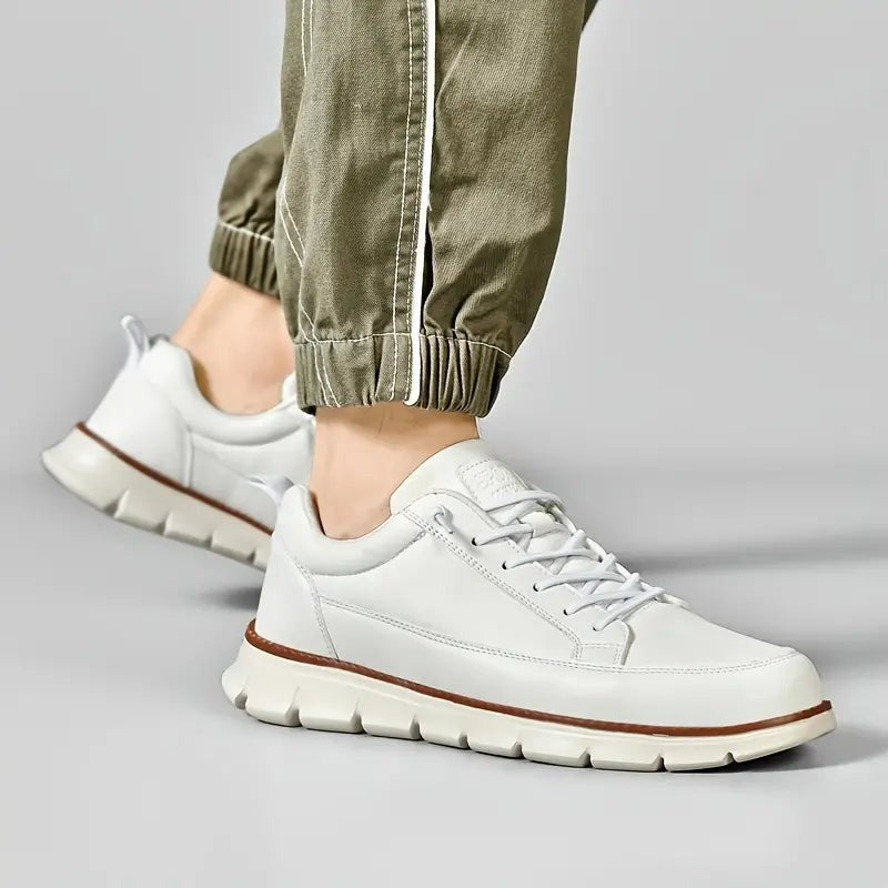 Men's Classic Leather Lace-Up Sneakers - look