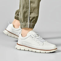 Men's Classic Leather Lace-Up Sneakers - look