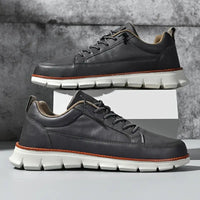 Men's Classic Leather Lace-Up Sneakers - view