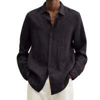 Men's Classic Linen Shirt | Relaxed Fit Airy Weave Front
