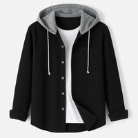 Men's Corduroy Hoodie | Relaxed Fit Detachable Hood Angle