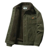 Men's Corduroy Trucker Jacket | Sherpa Lined with Button Front
