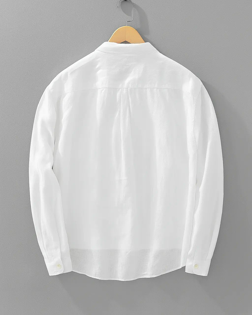 Men's Cotton Linen Popover Shirt | Relaxed Fit Half Placket Detail