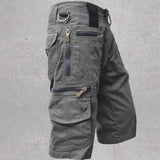 Men's Cotton Multi Pocket Cargo Shorts with Zip Pockets