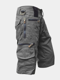 Men's Cotton Multi Pocket Cargo Shorts with Zip Pockets Hero