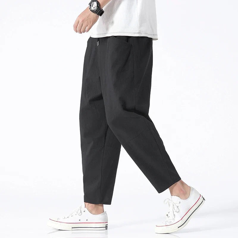 Men's Cropped Drawstring Trousers - back