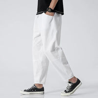 Men's Cropped Drawstring Trousers - front